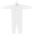 Global Equipment Disposable Microporous Coverall, Elastic Hood, White, Large, 25/Case KC-MIC-60G-CVL-L-H